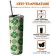 thumbnail image 3 of Lucky Four-leaf Clover 20 Oz Skinny Tumbler with Lid and Straw - Double Wall Vacuum Insulated Tumbler- Birthday Gifts for Mom Sister Friends Women, 3 of 7