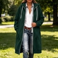 thumbnail image 4 of Oversize Winter Coats for Women, Women's Fashion Large Size Solid Color Zipper Hooded Plus Velvet Thickened Long Sleeve Jacket Green Xxl, 4 of 6