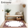thumbnail image 3 of ODIKA 8'x10' Machine Washable Non-Slip Area Rug, Classic Damask With Elegant Curvilinear Flourishes High Traffic Rug, Brown, 718457, 3 of 7
