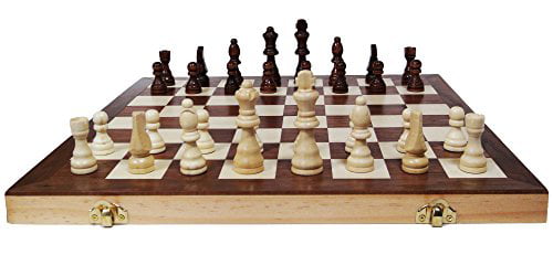 Great for Travel Chess Set Strategy Game QDY Chess Armory Wooden Chess Set Puzzle Entertainment Family 34 Pieces