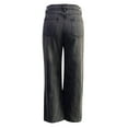thumbnail image 4 of Bigersell High Waisted Straight Leg Jeans Women Casual Loose Full Length Denim Pants with Pockets Washed Regular Straight Jeans Button Closure GrayM, 4 of 9