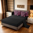 thumbnail image 4 of Manfei Glitter Leopard Print Twin Bedding, Old Fashion Abstract Bedding Comforter Set, Pink Black, Black Reversible, 7-Piece, 4 of 6