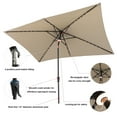 thumbnail image 2 of C-Hopetree 6.5 x 10 ft Rectangular Outdoor Patio Market Table Umbrella with Solar LED Lights, Taupe, 2 of 8