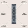 thumbnail image 3 of JONATHAN Y WASHABLE 2 x 8 Runner Rug, Dalyan Geometric Medallions - Navy/Light Gray, WSH101D-28, 3 of 9