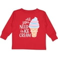 thumbnail image 3 of Inktastic All You Need is Ice Cream with Ice Cream Cone Boys or Girls Long Sleeve Toddler T-Shirt, 3 of 5