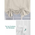 thumbnail image 3 of Ivory White Tie Up Curtains for Windows 45 Inch Length Balloon Curtains Kitchen Adjustable Balloon Window Shade Modern Pure Ivory White Tie Up Valance Bathroom Curtain Window 42"x45", 3 of 6