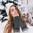 thumbnail image 1 of Ganfancp Guantes de Encaje Bowknot Guantes Sin Forro Polar Toques de Pantalla Guantes Cómodos y Cálidos Ofertas Flash Liquidación 1* Guante, 1 of 7