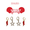 red mini enamel bolts and white statement open starboys, variant on Coyotes Spirit Stack white mini enamel bolts and red statement open starboys
