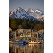 Design Pics DPI2102492 Downtown Sitka & & Small Boat Harbor with Arrowhead Peak in The Background Southeast Alaska Poster Print, 11 x 17