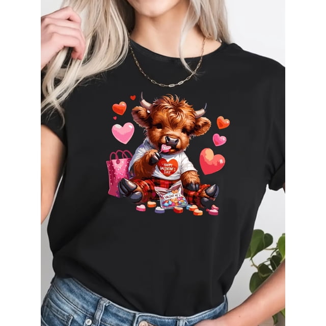 T-Shirt Imprimé Étoile Léopard Inspiré Vintage pour Femmes - Col Rond Décontracté, Manches Courtes, Polyester Respirant, Lavable en Machine, T-Shirts pour Dames
