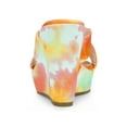 thumbnail image 2 of BLISSFUL STEP Women's Tie Dyed Strap Platform Slide Wedge Heels Sandals Orange 8, 2 of 8