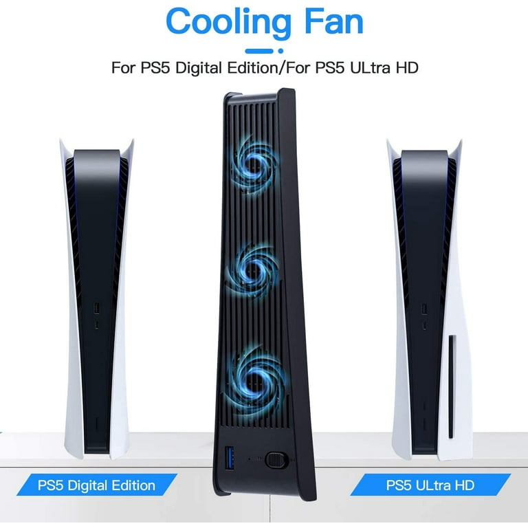  Automatic PS5 Cooling Fan, ElecGear External USB Turbo Cooler  Auto Temperature Sensor Controlled Radiator Heat Exhaust for Playstation 5  Ultra HD and Digital : Video Games