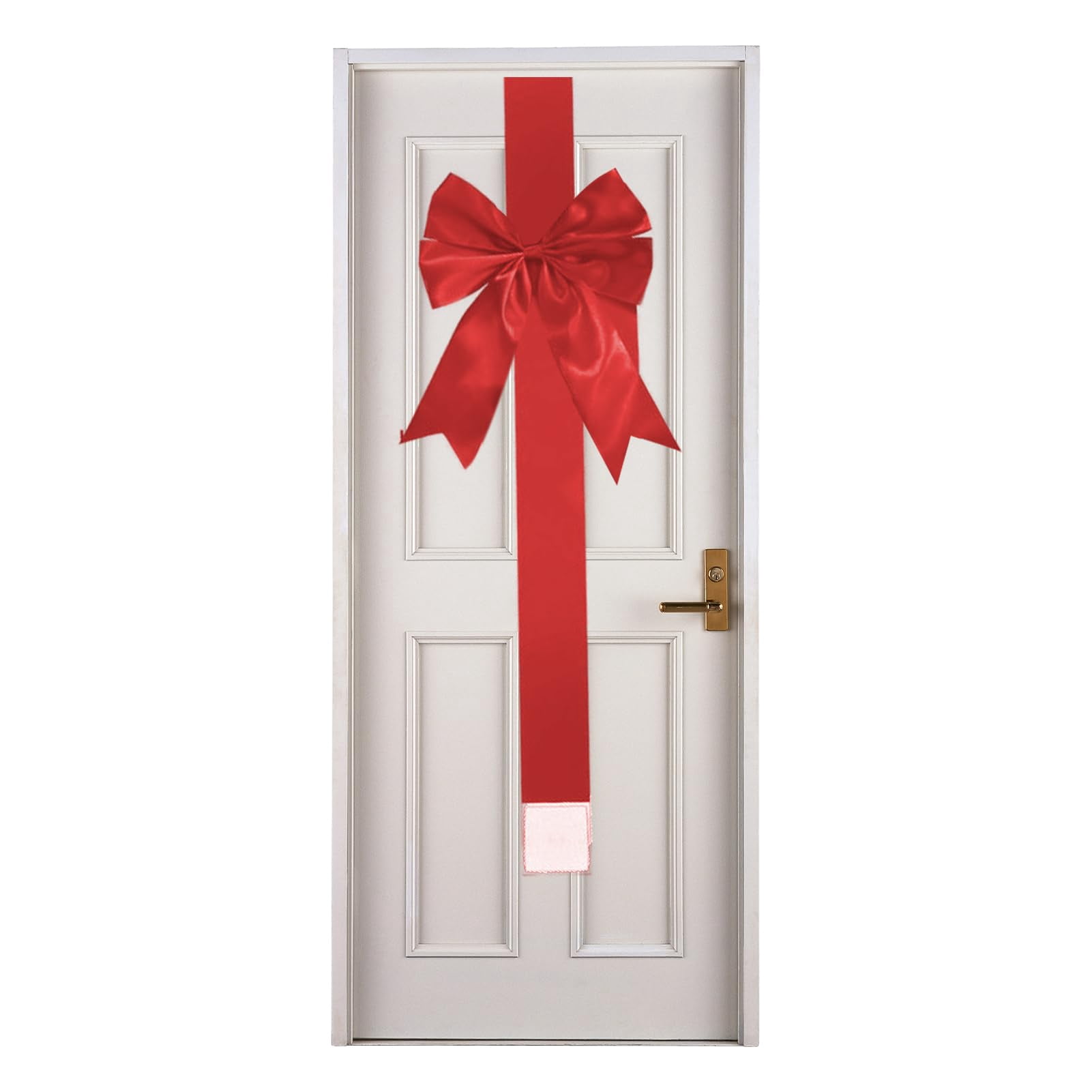 6Pcs Large Red Christmas Cabinet Door Ribbon Bow, 40in Big Christmas Bow Wrapping Decorations, Front Door Bow Christmas Tree Bow