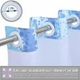 thumbnail image 5 of No Hook Shower Curtain with Snap in Liner Set, Hotel Luxury Blue Shower Curtains for Bathroom with See Through Top Window, Waterproof, Washable 71W x 74H, 5 of 7