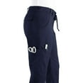 thumbnail image 3 of koi women's stretch lindsey mid-rise drawstring waist cargo scrub pants, navy, xx-small, 3 of 3