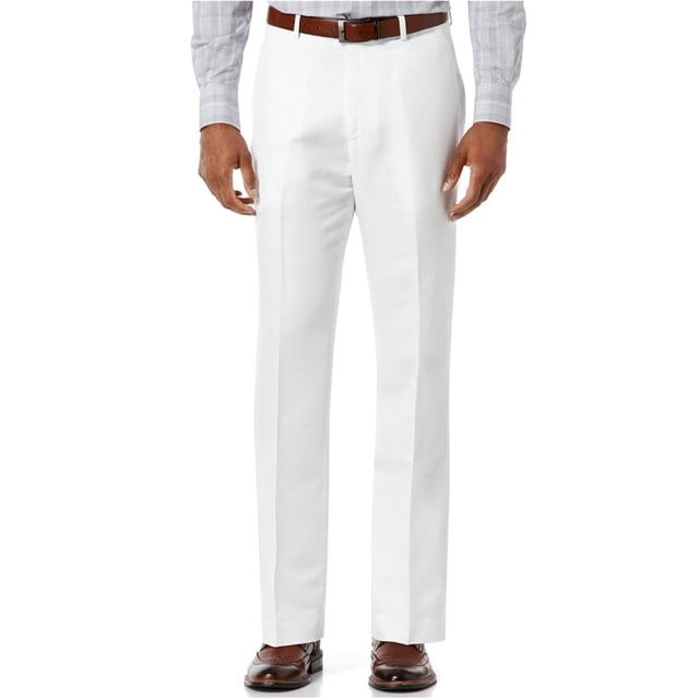 Perry Ellis Pantalones de Vestir de Traje de Lino para Hombre, Blanco, 30W x 32L Perry Ellis pantalones