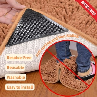 Halitut 4 Pack Non Slip Rug Pads for Hardwood Floors & Tile Floor - Carpet Grippers for Area Rugs - Reusable and Washable Anti Slip Rug Tape for