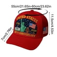 thumbnail image 2 of United States 250th Anniversary Hat - Adjustable Bald Eagle Printed Patriotic Baseball Cap for Men & Women, Multi-Use(Red), 2 of 3