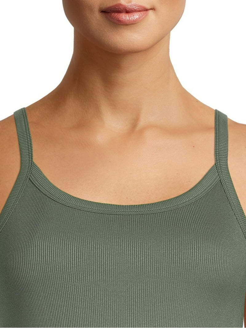 No Boundaries Ribbed Cami Top for Women, Sleeveless Scoop Neck, 1