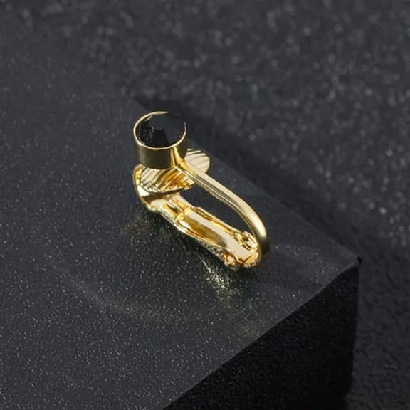 HOOUN 1 PC Fake Navel Belly Button Rings Pendant CZ Clip on Belly Button Jewelry-4