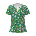 thumbnail image 3 of Naloa Flying Bees Print T-Shirts Short Sleeve V Neck Tees for Women Fashion Tops Trendy Lightweight Soft Casual Summer Outfits Clothes, 3 of 5