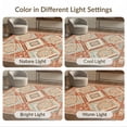 thumbnail image 7 of ODIKA 8'x10' Washable Area Rug Herringbone Boho Layered Geometric Door Farmhouse Striped Border for King Size Bedroom Under Bed, Master Suite, Non-Shedding, Easy Care, 7 of 7