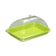 thumbnail image 2 of Tapa para pastel, plato para servir, tapa para postres, plato transparente para postres Verde, 2 of 9