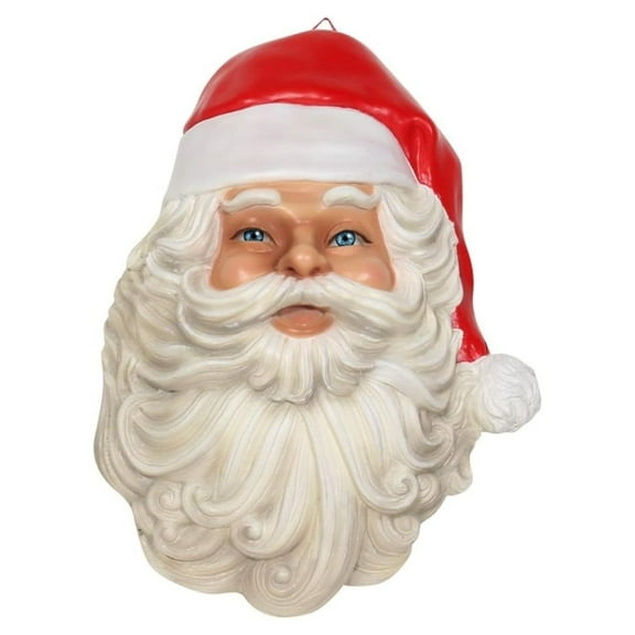 Fiberglass Indoor Christmas Wall Decor, Santa Claus Face, 19"