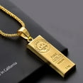thumbnail image 5 of Gold Nugget Dummy Pendant Necklace Replica Bar Money Luck Accessory Casual Gold Imitation Joke Chain Anime Silver [NEXSTAGES] Men's Women's Women's (1, 5 of 6