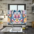 thumbnail image 4 of Yayeee Kitchen Curtains Tier Pair Light Filtering 27"x24" Rod Pocket Short Cafe Window Panel, Musical Pattern, 4 of 7