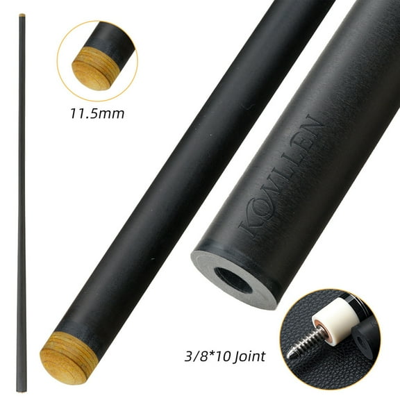 KONLLEN Pool Cue Single Shaft 3/8 * 10 11.5mm Carbon Fiber Technology Low Deflection Billiard Cue Stick 29''
