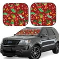 thumbnail image 2 of Bingfone X-Mas And New Year Print 2-Piece Sun Shade Front Windshield - Foldable Car Front Window Sunshades For Most Sedans Suv Truck - Large, 2 of 7