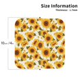 thumbnail image 2 of Fuzoiu Modern Elegant Sunflower Print Leather Coasters Set,Drink Coasters Set of 4,for Tabletop Protection, Durable PVC Coasters,Home Décor and Housewarming Gift-Square, 2 of 6