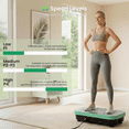 thumbnail image 3 of Vibration Plate Exercise Machine, Vibrating Plates for Weight Loss and Lymphatic Drainage, 400lbs Shake Plate Whole Body Workout Platform for Home Fitness Fat Burner Gifts, Green, 3 of 8