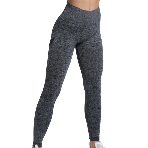 Sonducket Mallas pantalones de Yoga para mujer, mallas de cintura alta sin costuras, transpirables, para gimnasio, ropa de realce, pantalones de Yoga para Pijama gris S