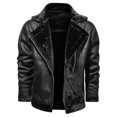 thumbnail image 1 of Veste en Faux Cuir pour Hommes Veste Aviateur Bomber Sherpa, 1 of 5