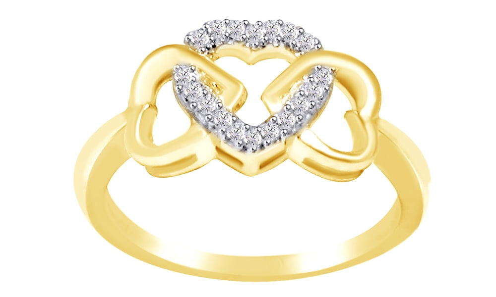 Black /& White Natural Diamond Accent Bypass Ring in14k Rose Gold Over Sterling Silver Ring Size-4