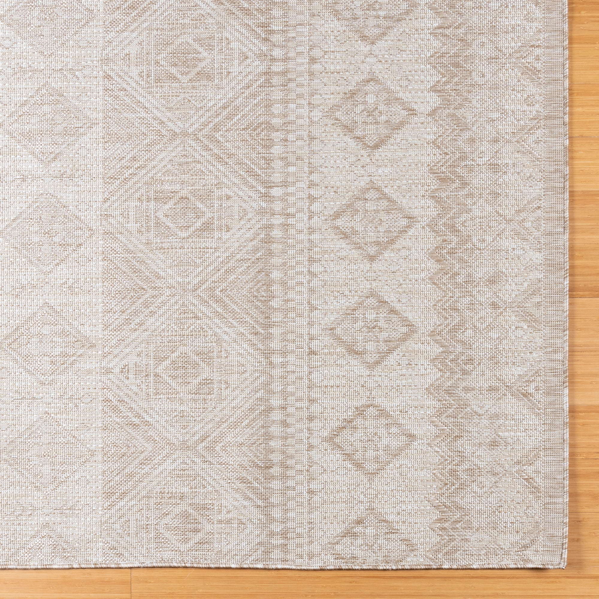 Savara Talina Indoor/ Outdoor Polypropylene Beige Flat Weave Area Rug, 6x9