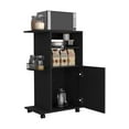 thumbnail image 7 of Kitchen Islands Clip Kitchen Cart, Single Door Cabinet, Four Casters -Black,Kitchen Carts, 7 of 7