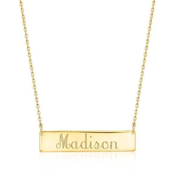 Pure Collection by Ross-Simons Italian 10kt Yellow Gold Plain Bar Necklace, Women's, Adult