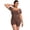 Brown, variant on Women Seamless Shoet Sleeves Square Neck Full Body Shapewear Bodysuits Rompers Tummy Control Sculpting Butt Lifter Body Shaper