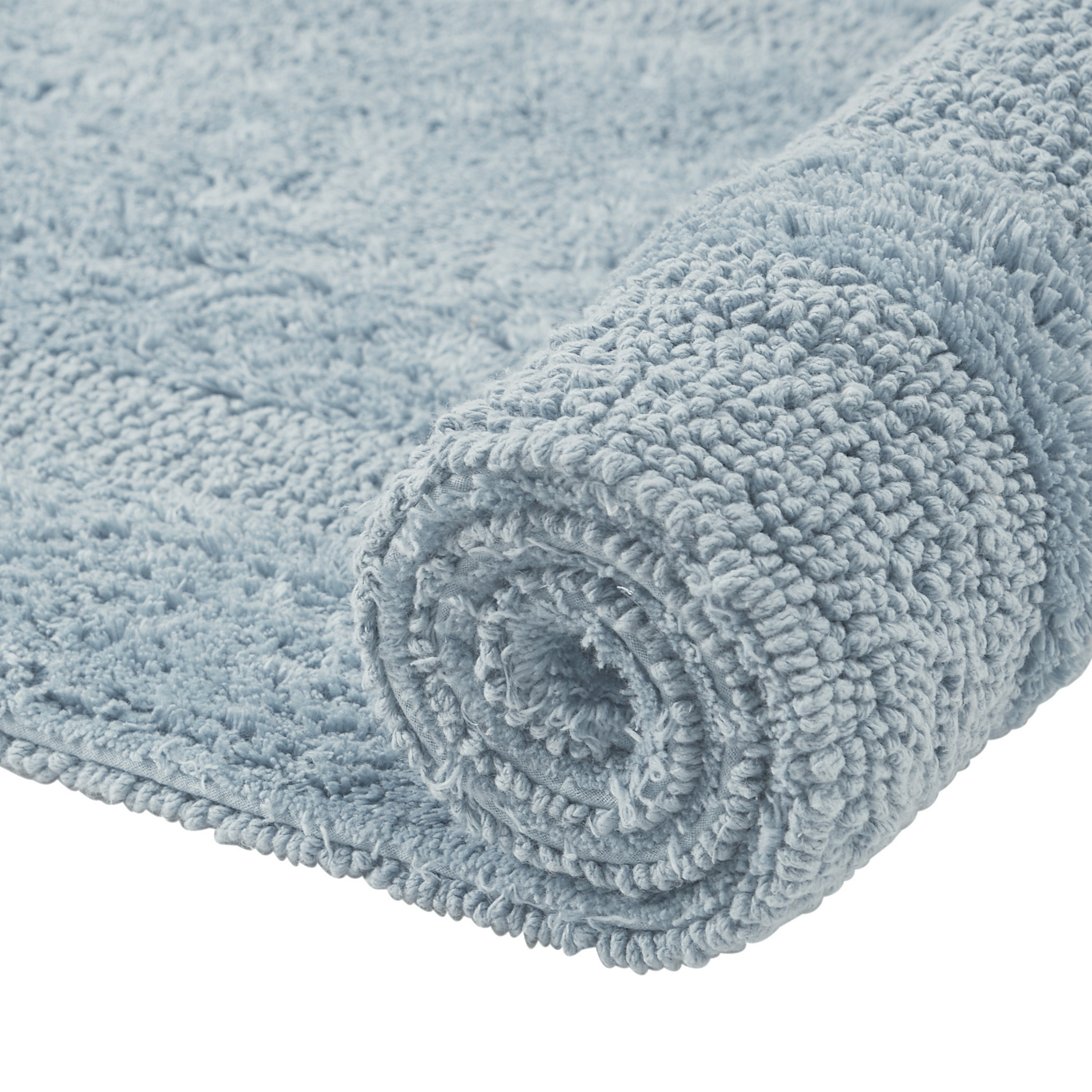 Better Trends 3 Piece Bathroom Rugs Set 100% Cotton Soft Bath Rug Water Absorbent, Reversible, Machine Washable for Bathroom Decor Toilet Base Contour, Luxury Runner Mat Blue Lux Collection
