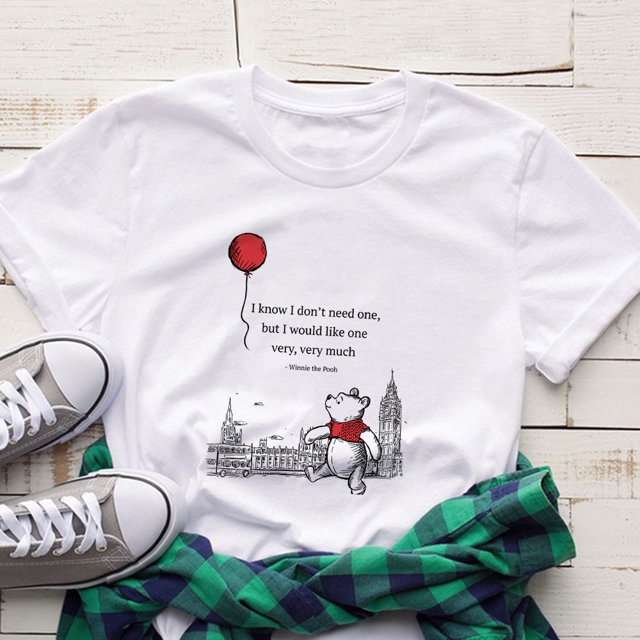 Camiseta de dibujos animados de Disney Winnie The Pooh, camisetas de manga corta para mujer, camisetas informales de verano, camisetas de estética Harajuku