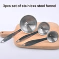 thumbnail image 2 of facefd 3Pcs Stainless Steel Kitchen Funnels Set with Handle for Filling Bottles Spices Ingredients Essential Oil, Silver, 2 of 7
