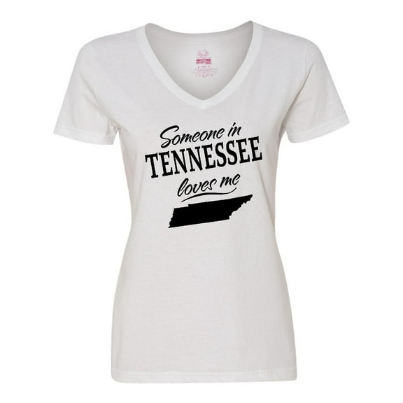Inktastic Someone in Tennessee Loves Me Women's V-Neck T-Shirt