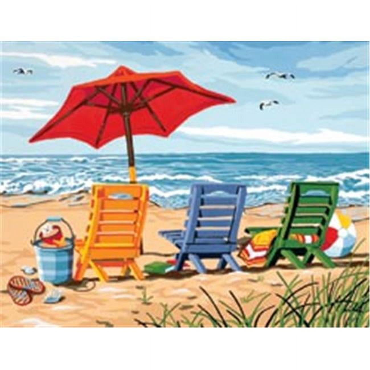 Kit Peinture Par Numéro Dimensions – À La Plage – 20x14″ – Neuf – Loisir Créatif