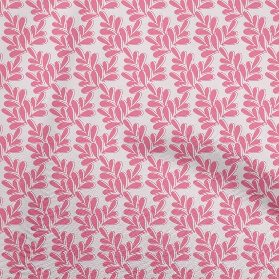 oneOone Cotton Cambric Pink Fabric Asian Block Sewing Material Print Fabric By The Yard 42 Inch Wide