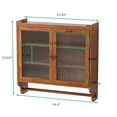 thumbnail image 6 of 24.8"Glass Door Vintage Double Door Wall Cabinet with Three Tiers of Storage with Towel Rack, for Bathroom, Kitchen,Dining Room,Brown, 6 of 12