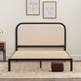 thumbnail image 5 of Rest Haven Salem Metal Platform Bed with Rounded Upholstered Headboard, Full, Cream, 5 of 14