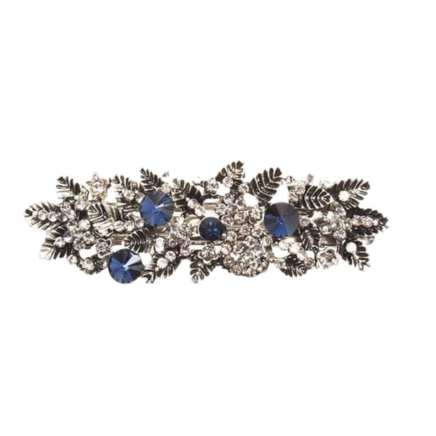 4 colores de pasadores de pelo con flores de cristal y pedrería para mujer; pasador de resorte con perlas; metal de cobre electrochapado; para uso diario, fiestas y bodas